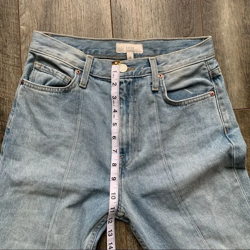 Joie Charan Raw Hem High Rise Straight Jeans Light Wash Size 26